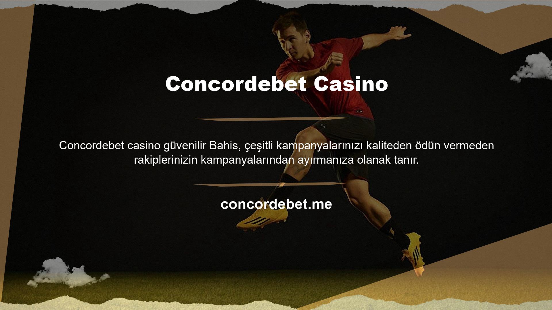 En popüler canlı bahis ve casino sitesi Concordebet, üyelerine her zaman en iyi oranları ve bahis seçeneklerini sunmayı amaç edinmiş bir bahis sitesidir