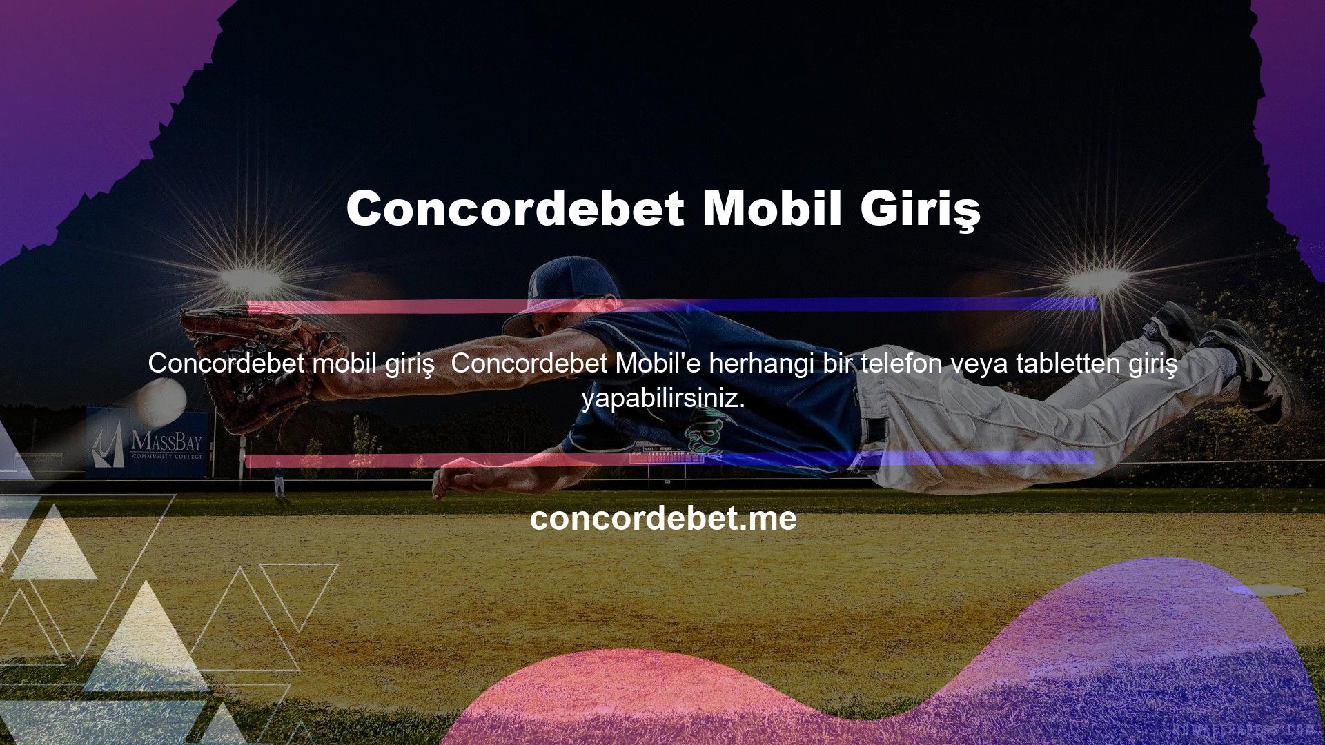 Concordebet mobil web sitesi Android cihazlar için kullanılabilir
